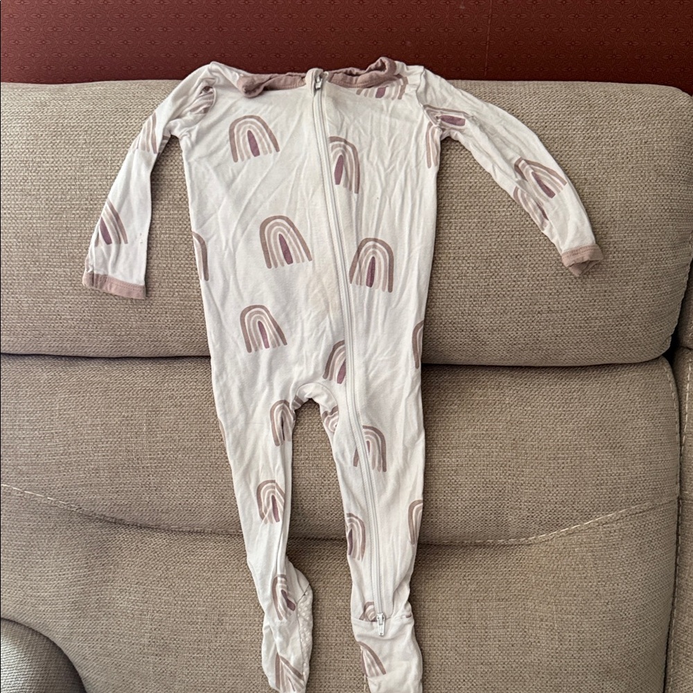 Kyte BABY Cream and Pink Rainbow Kids One Piece